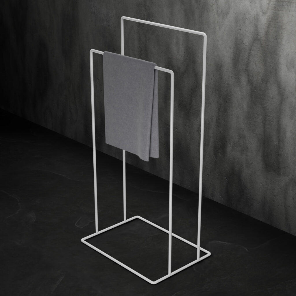 Metaliczny Pluton AVRO stojak na ręczniki wolnostojący biały 5903314360202