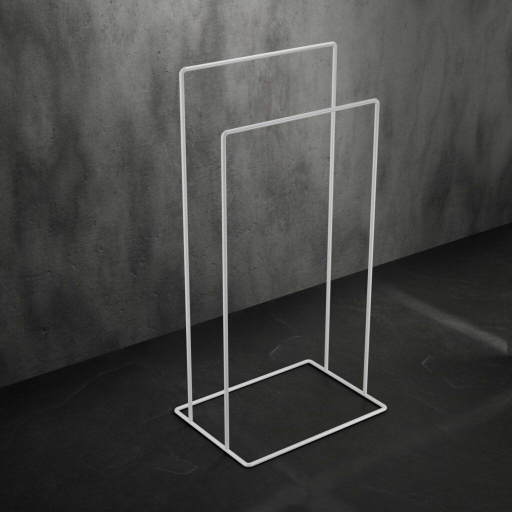 Metaliczny Pluton AVRO stojak na ręczniki wolnostojący biały 5903314360202