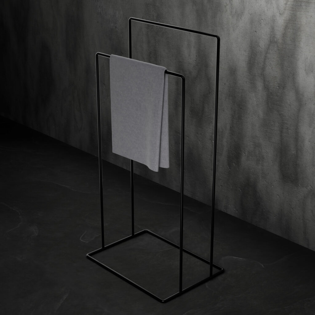 Metaliczny Pluton AVRO stojak na ręczniki wolnostojący czarny 5903314360196