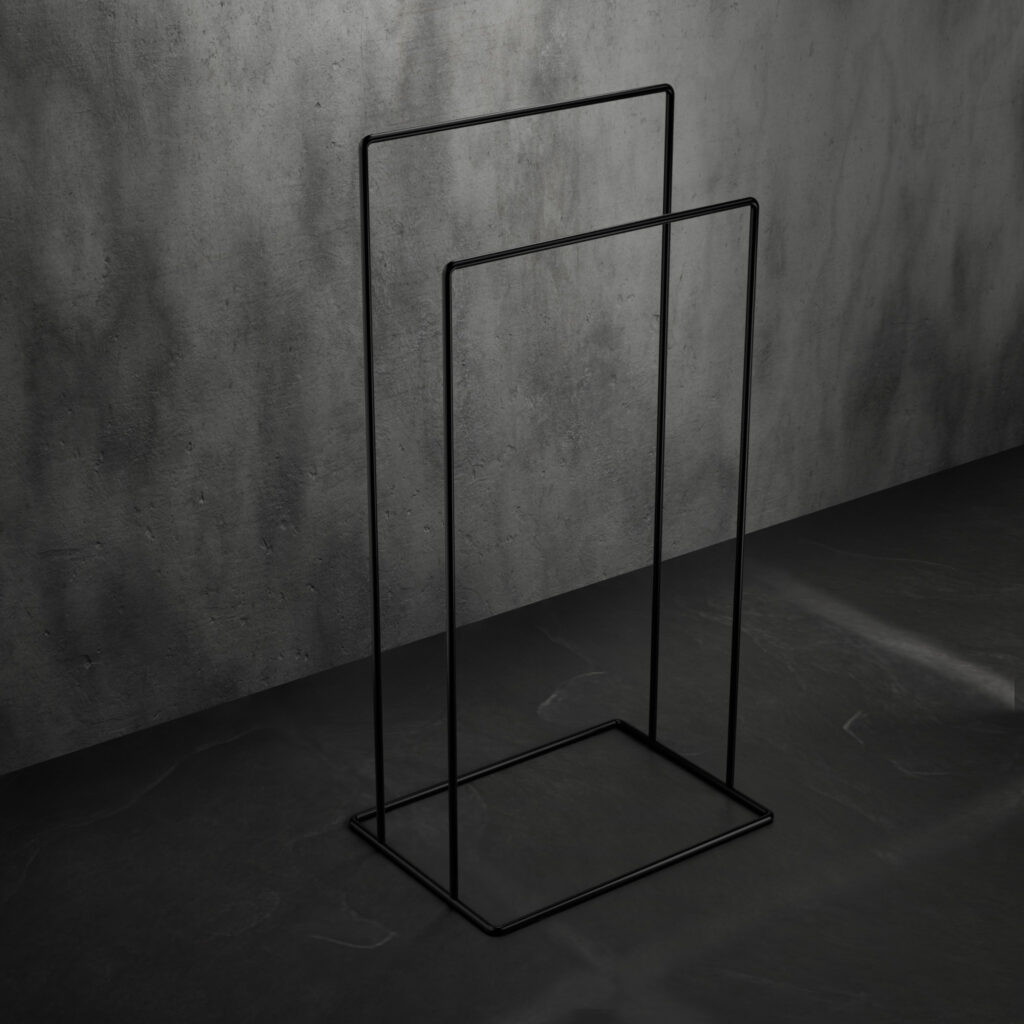 Metaliczny Pluton AVRO stojak na ręczniki wolnostojący czarny 5903314360196