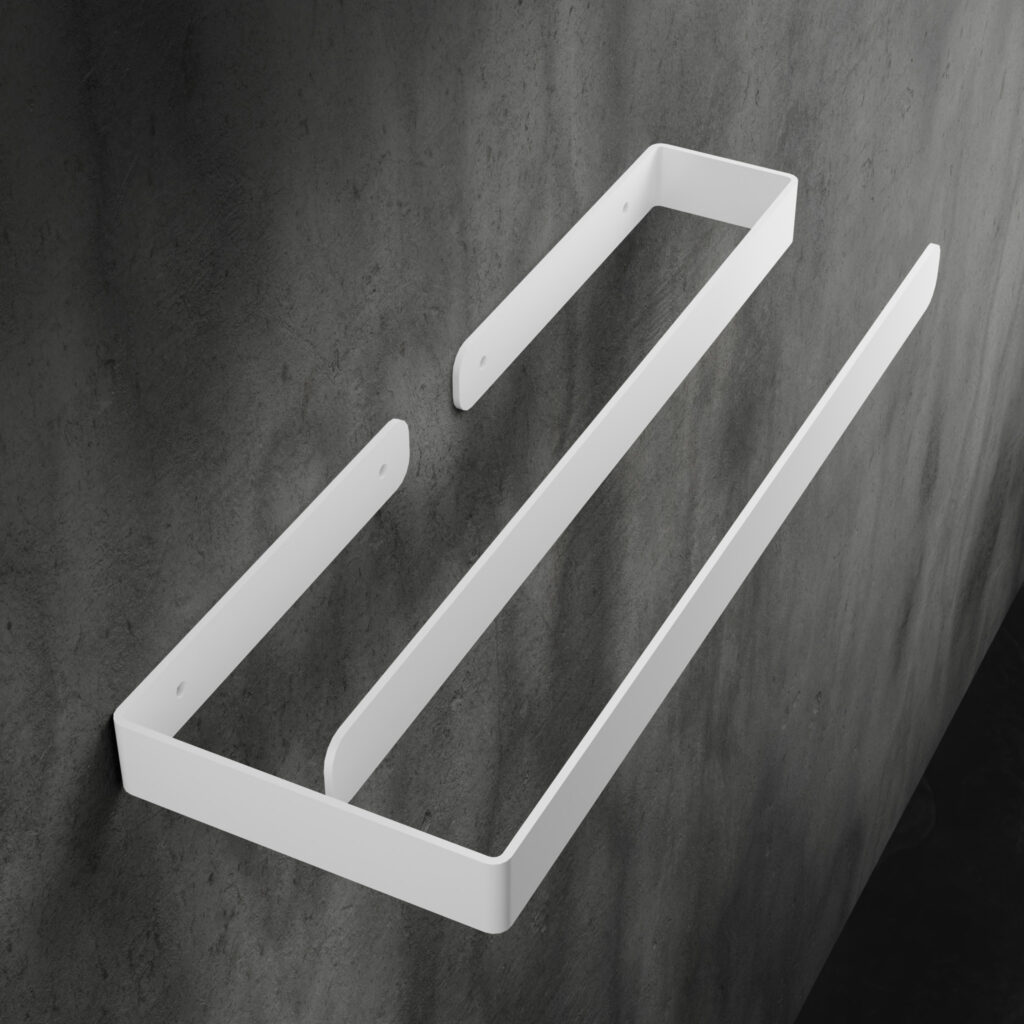 Metaliczny Pluton DUO AVIOR wieszak na ręczniki ścienny stal ocynkowana biały 5905280307397