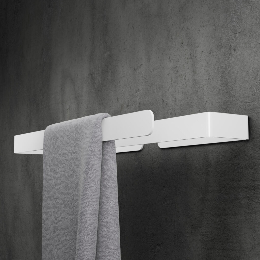 Metaliczny Pluton DUO AVIOR wieszak na ręczniki ścienny stal ocynkowana biały 5905280307397