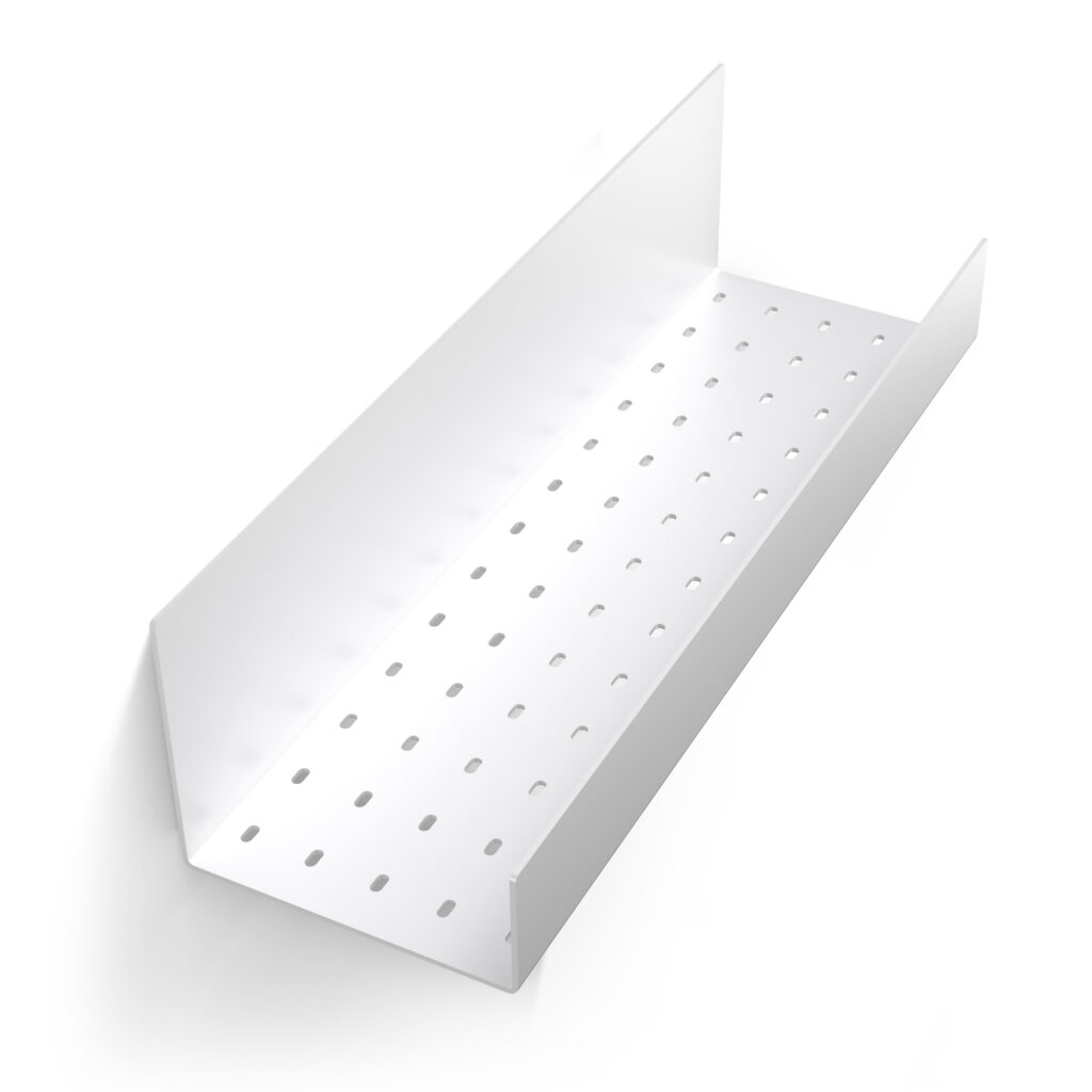 Metaliczny Pluton FOBOS półka łazienkowa samoprzylepna 40cm biała matowa 5905280307717