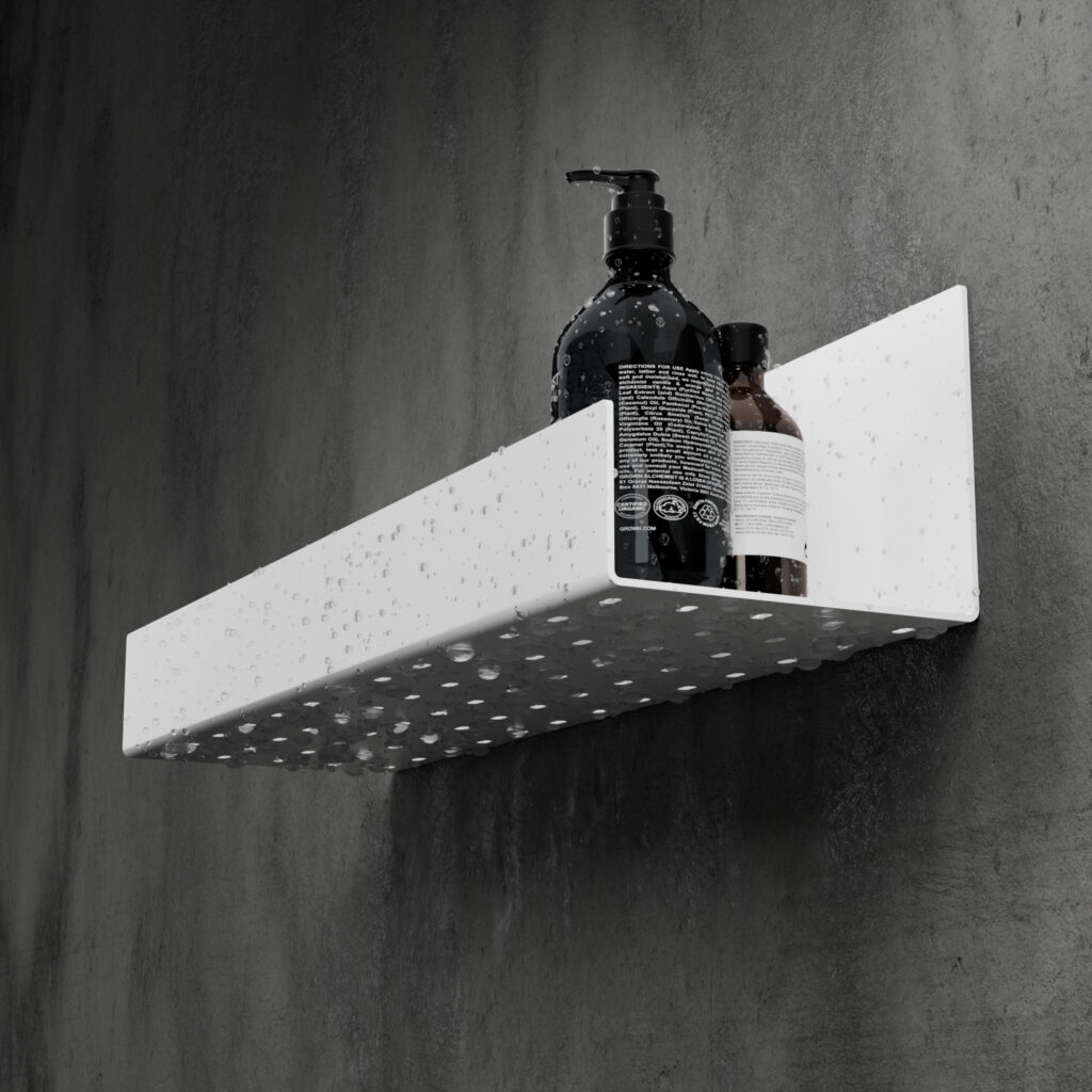 Metaliczny Pluton FOBOS półka łazienkowa samoprzylepna 40cm biała matowa 5905280307717