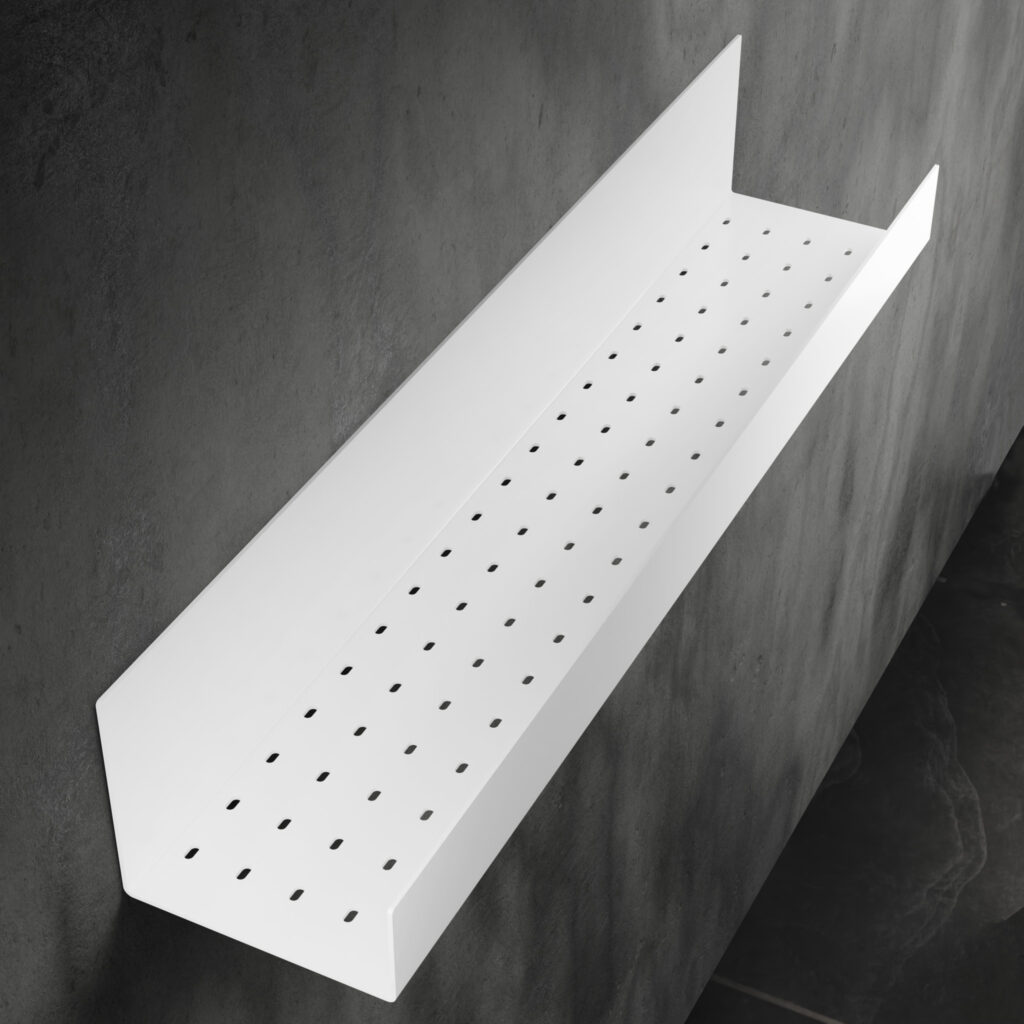 Metaliczny Pluton FOBOS półka łazienkowa samoprzylepna matowa 60cm biała 5905280307748