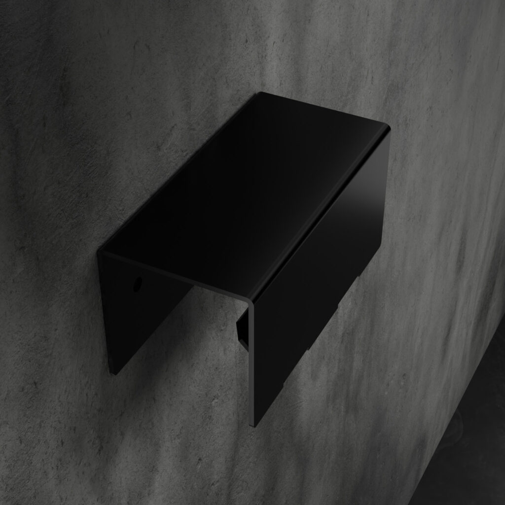 Metaliczny Pluton HUKI wieszak na ręczniki ścienny podwójny czarny 5903314360004