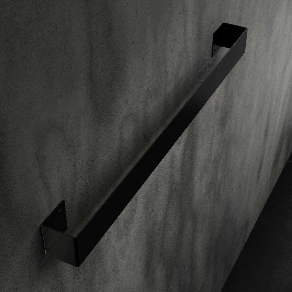 Metaliczny Pluton LEO wieszak na ręczniki ścienny aluminiowy 60cm czarny 5905280307458