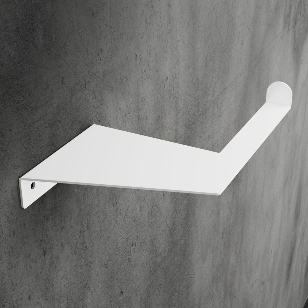 Metaliczny Pluton LUMO uchwyt na papier toaletowy ścienny aluminiowy biały prawy 5903314360127