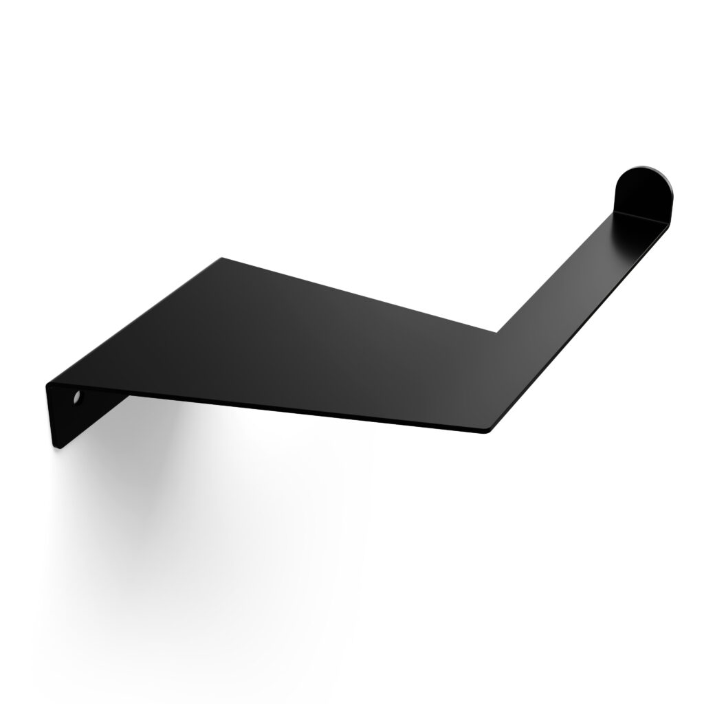 Metaliczny Pluton LUMO uchwyt na papier toaletowy ścienny aluminiowy czarny prawy 5903314360110