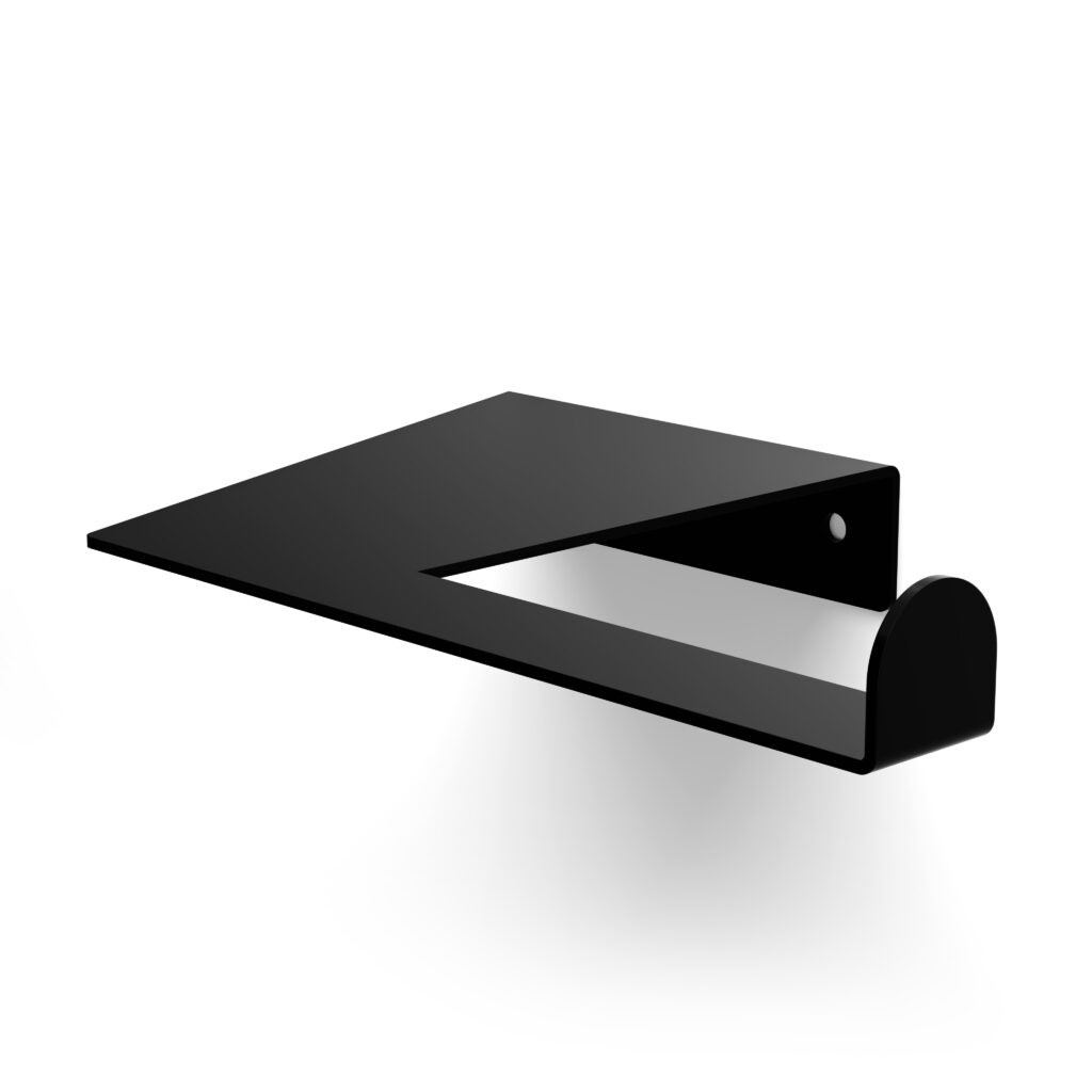 Metaliczny Pluton LUMO uchwyt na papier toaletowy ścienny aluminiowy czarny prawy 5903314360110