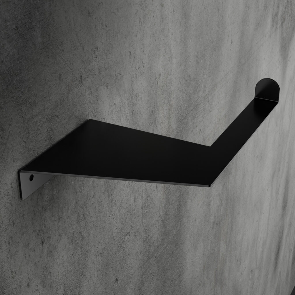 Metaliczny Pluton LUMO uchwyt na papier toaletowy ścienny aluminiowy czarny prawy 5903314360110