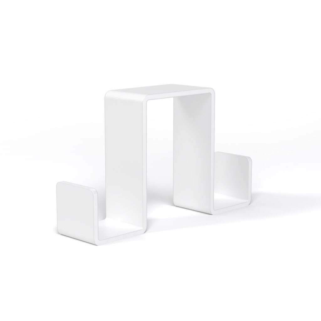 Metaliczny Pluton LUNO haczyk na ręczniki na kabinę bez wiercenia zawieszany dwustronny biały 5903314360080