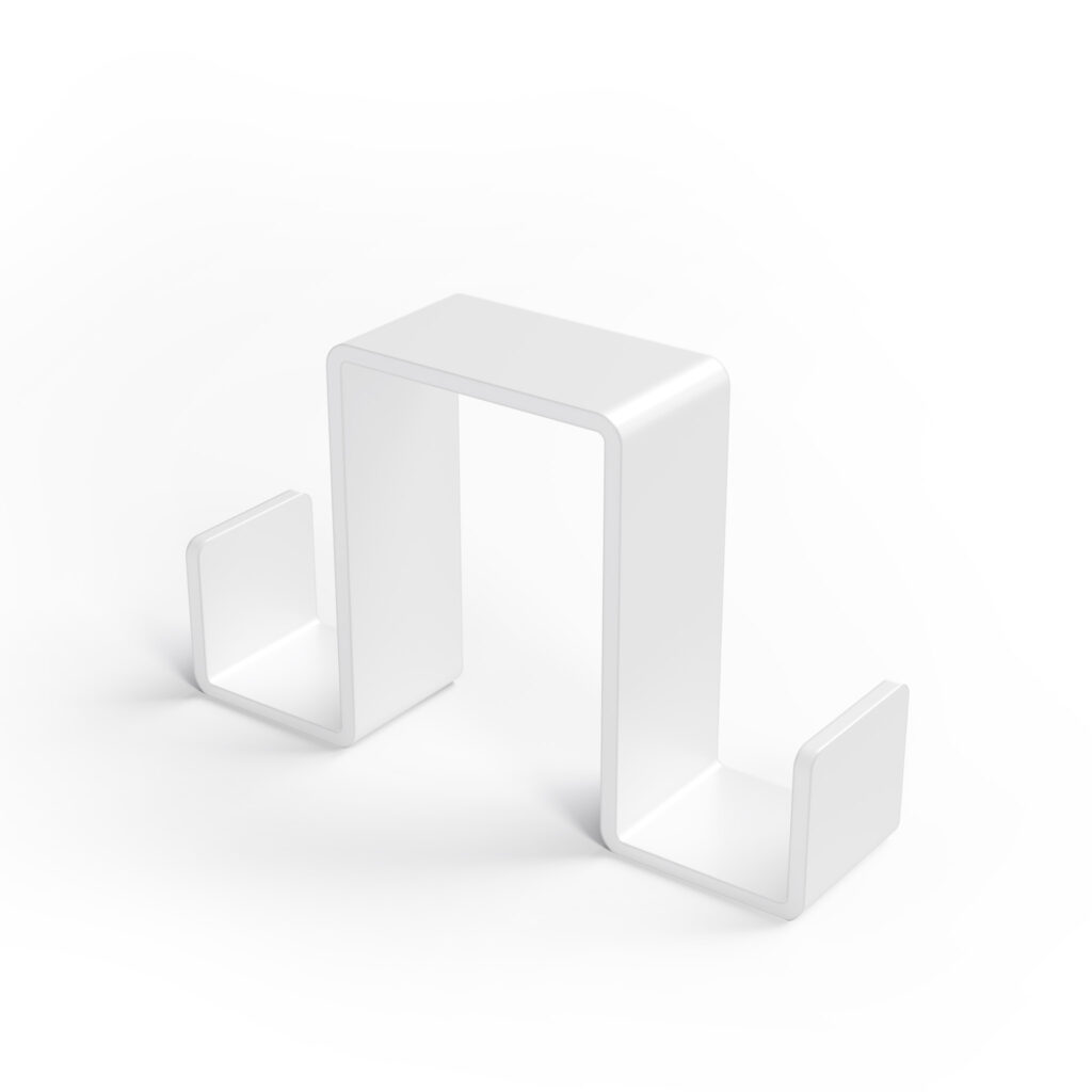 Metaliczny Pluton LUNO haczyk na ręczniki na kabinę bez wiercenia zawieszany dwustronny biały 5903314360080