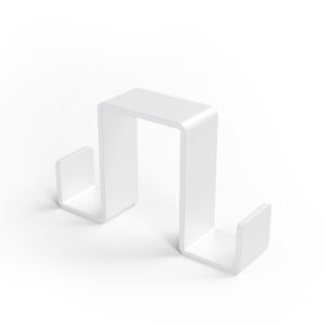 Metaliczny Pluton LUNO haczyk na ręczniki na kabinę bez wiercenia zawieszany dwustronny biały 5903314360080