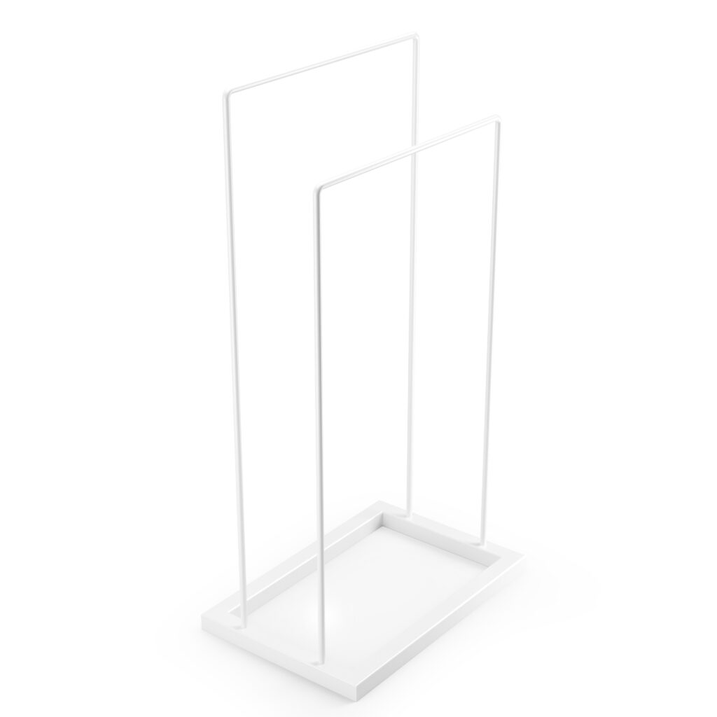 Metaliczny Pluton LUVRO stojak łazienkowy na ręczniki stojący biały 5903314360226