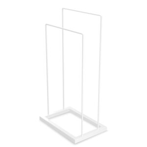 Metaliczny Pluton LUVRO stojak łazienkowy na ręczniki stojący biały 5903314360226