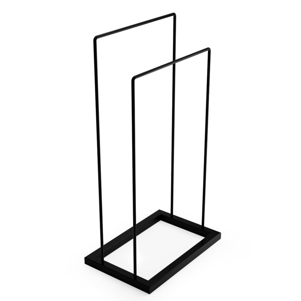 Metaliczny Pluton LUVRO stojak na ręczniki wolnostojący czarny 5903314360219