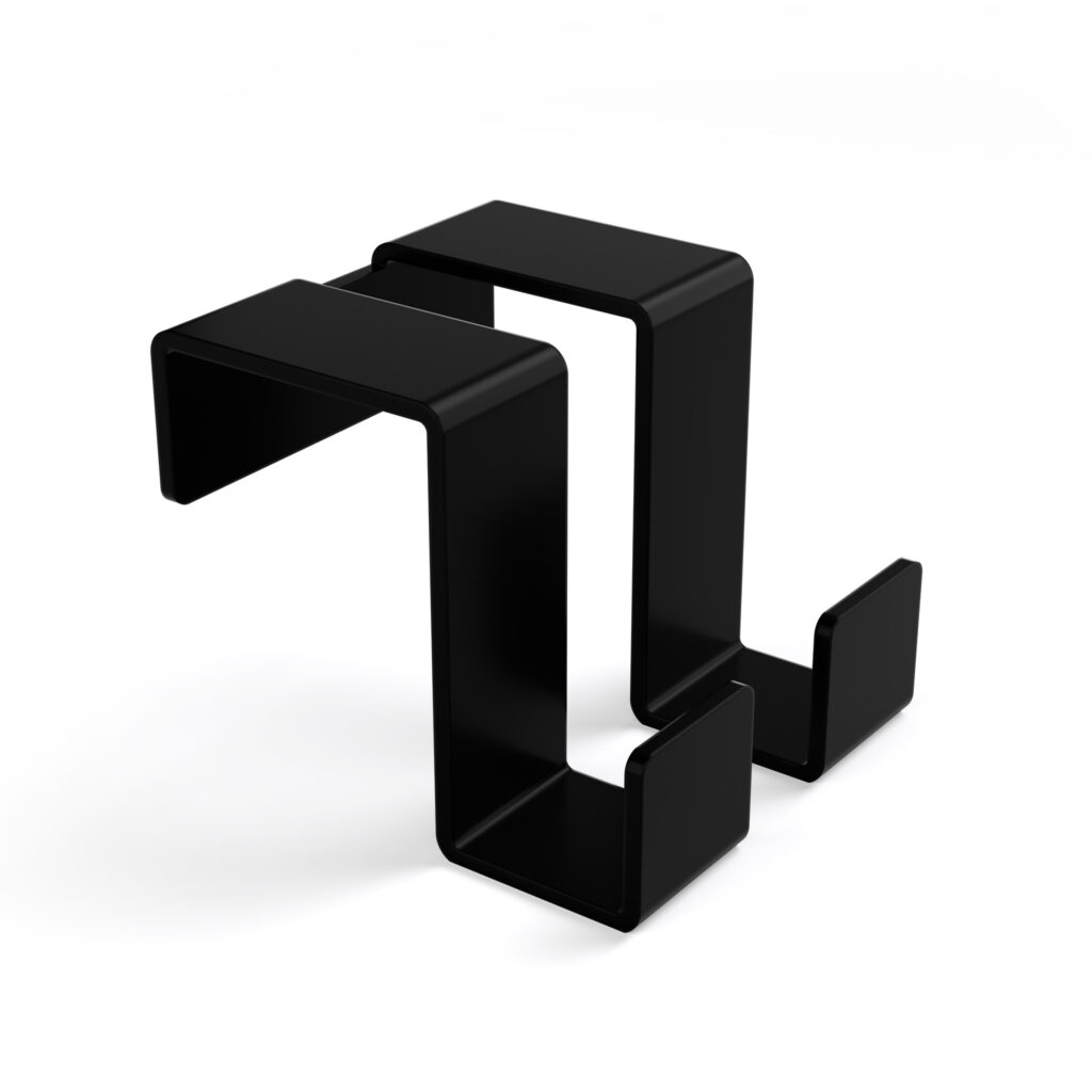 Metaliczny Pluton MOKO haczyk łazienkowy na kaloryfer podwójny czarny 5903314360028