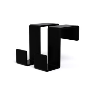 Metaliczny Pluton MOKO haczyk łazienkowy na kaloryfer podwójny czarny 5903314360028