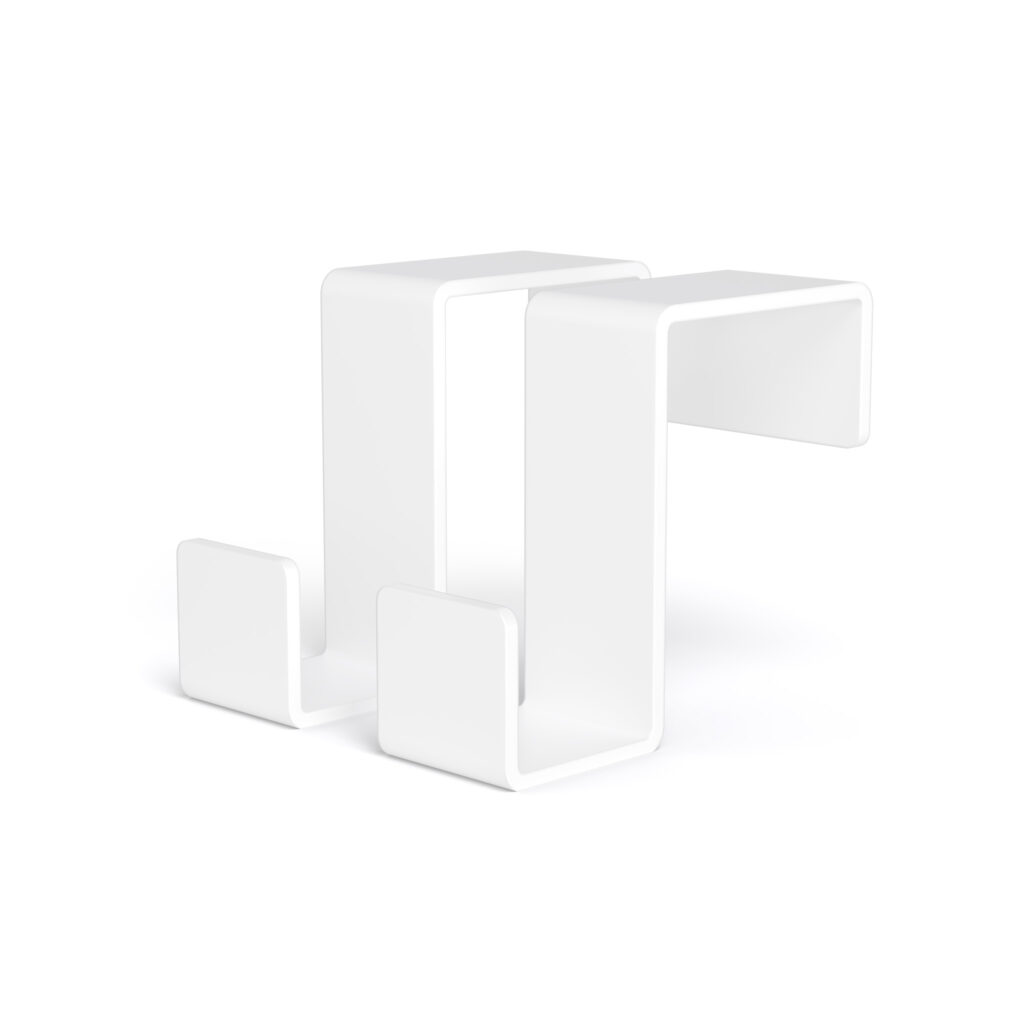 Metaliczny Pluton MOKO haczyk łazienkowy na ręczniki na kaloryfer podwójny biały 5903314360035