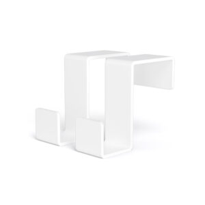 Metaliczny Pluton MOKO haczyk łazienkowy na ręczniki na kaloryfer podwójny biały 5903314360035