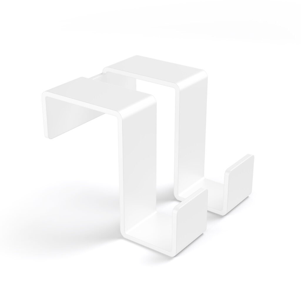 Metaliczny Pluton MOKO haczyk łazienkowy na ręczniki na kaloryfer podwójny biały 5903314360035