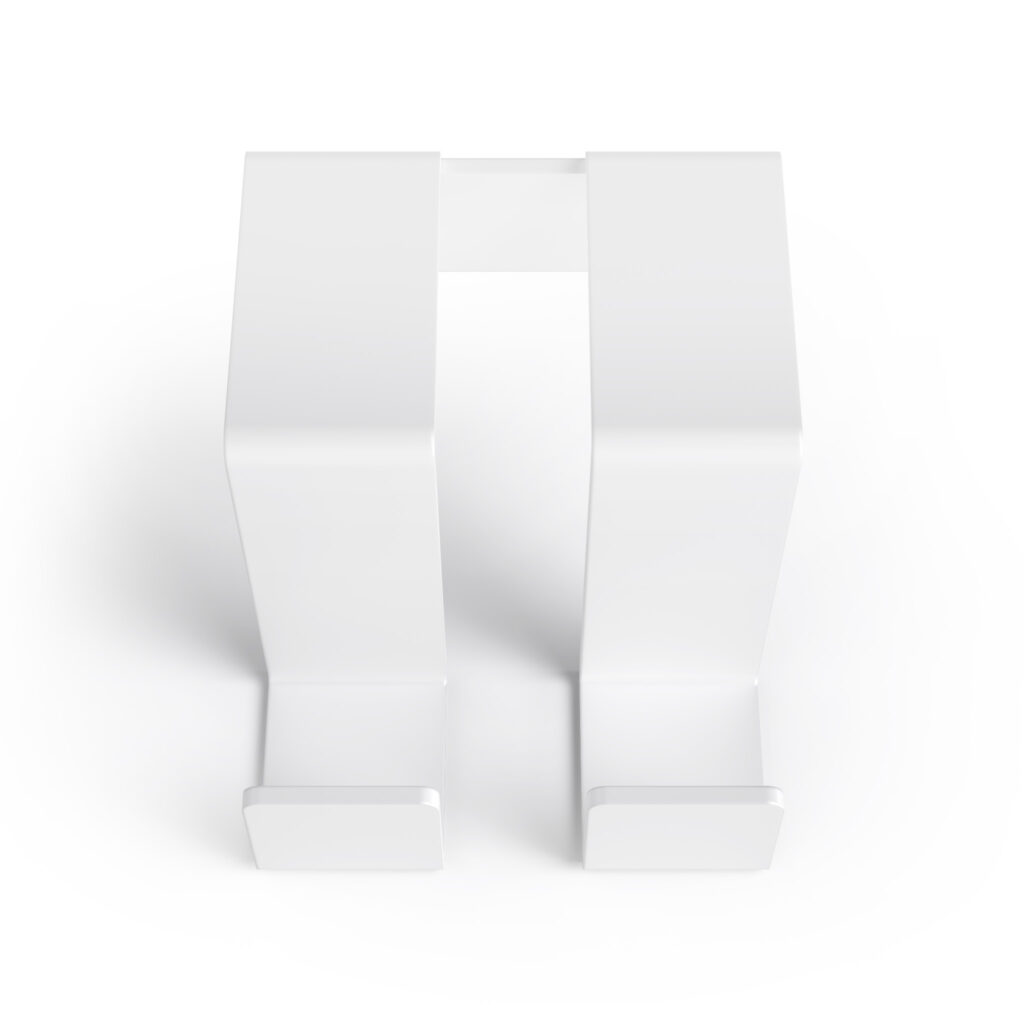 Metaliczny Pluton MOKO haczyk łazienkowy na ręczniki na kaloryfer podwójny biały 5903314360035