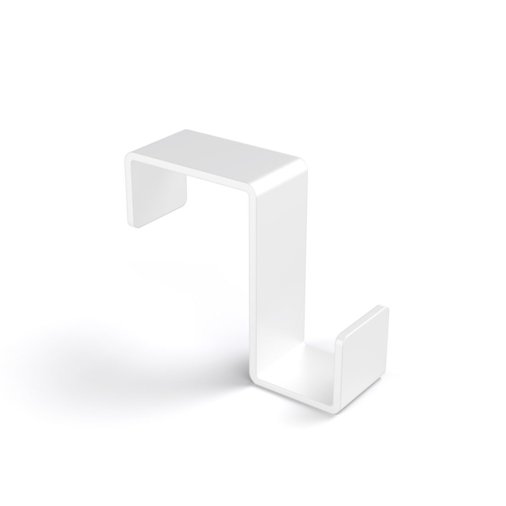 Metaliczny Pluton MOKO haczyk łazienkowy na ręczniki na kaloryfer pojedynczy biały 5903314360042