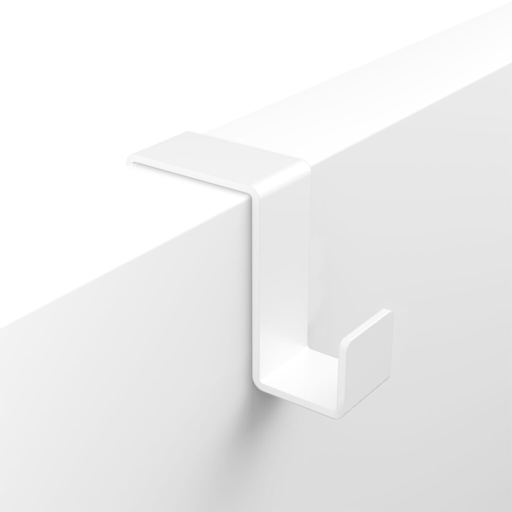 Metaliczny Pluton MOKO haczyk łazienkowy na ręczniki na kaloryfer pojedynczy biały 5903314360042