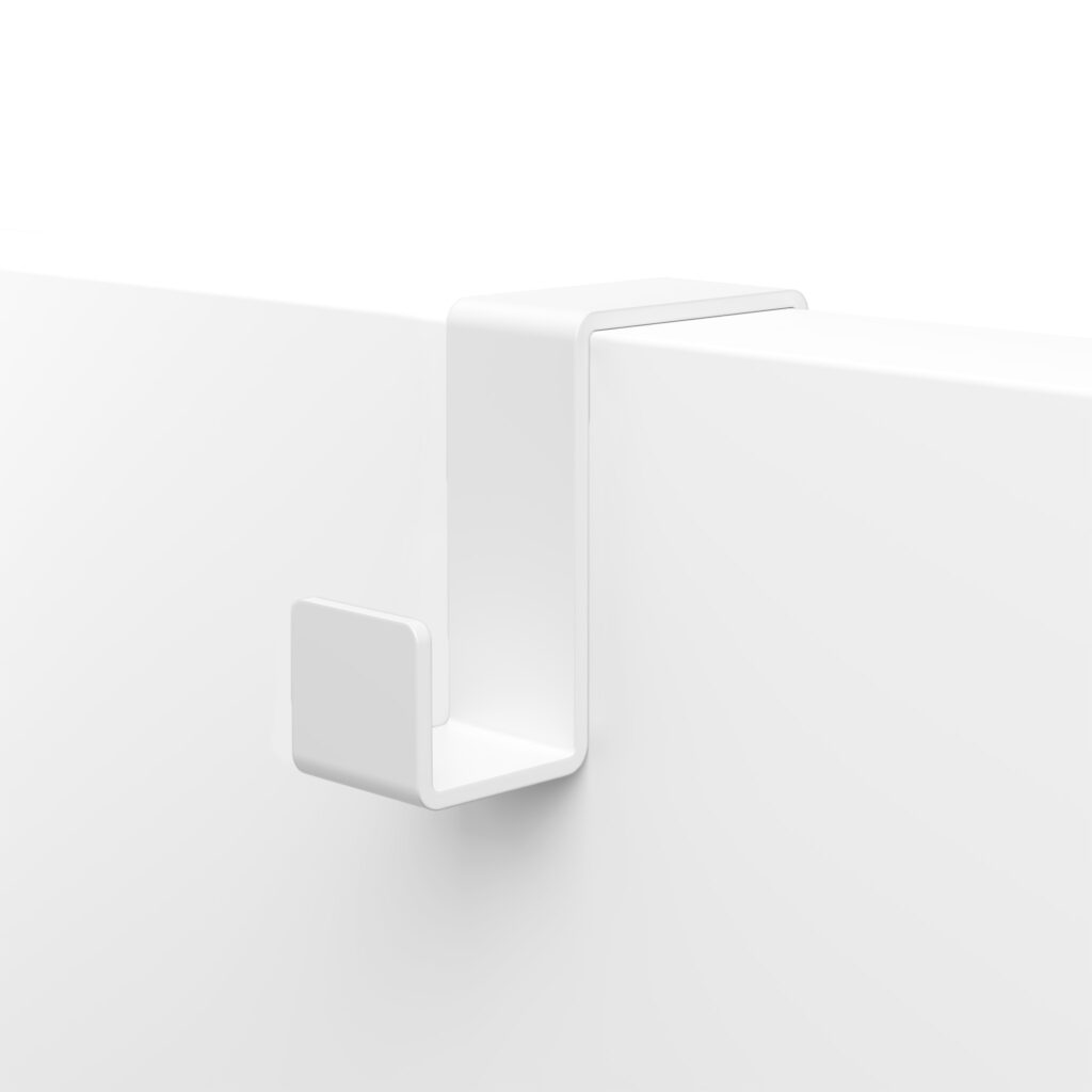 Metaliczny Pluton MOKO haczyk łazienkowy na ręczniki na kaloryfer pojedynczy biały 5903314360042