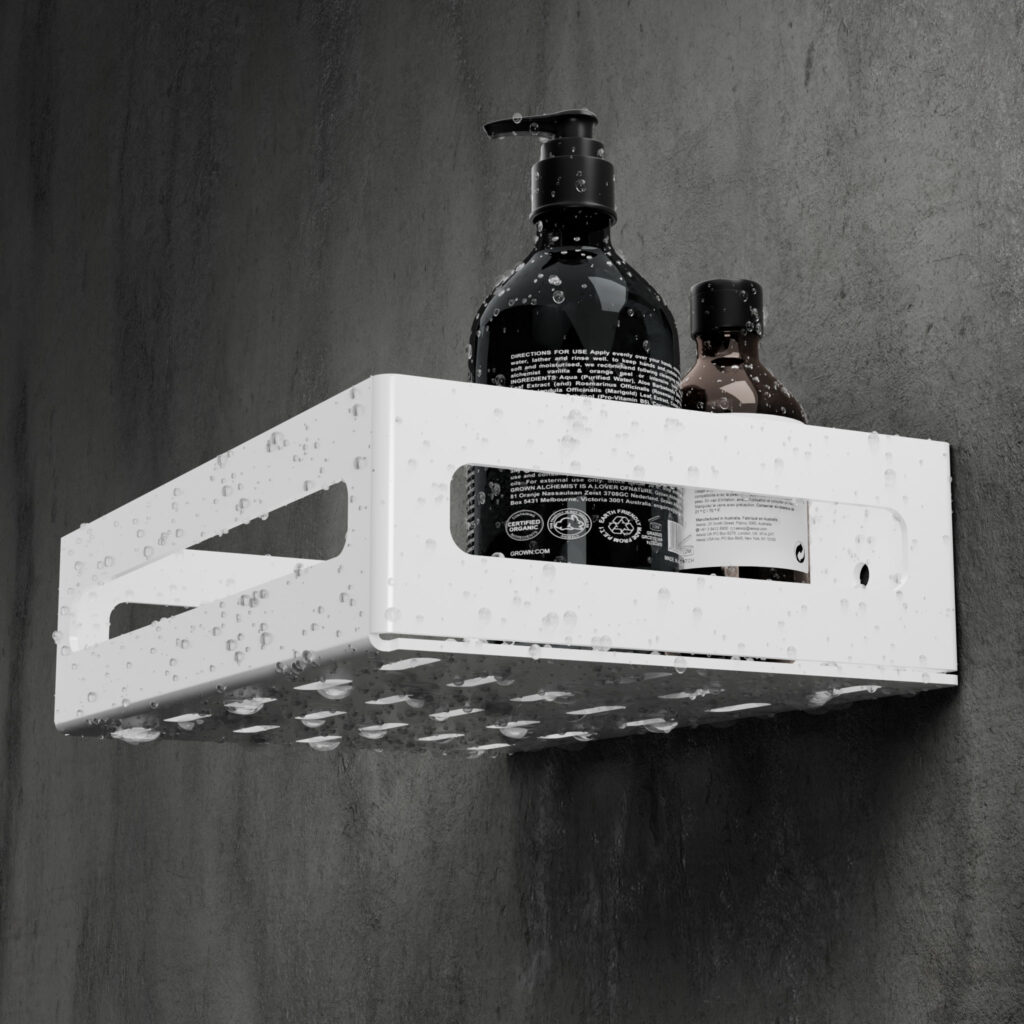 Metaliczny Pluton NAOS półka łazienkowa aluminiowa ścienna matowa 20cm biała 5905280307755