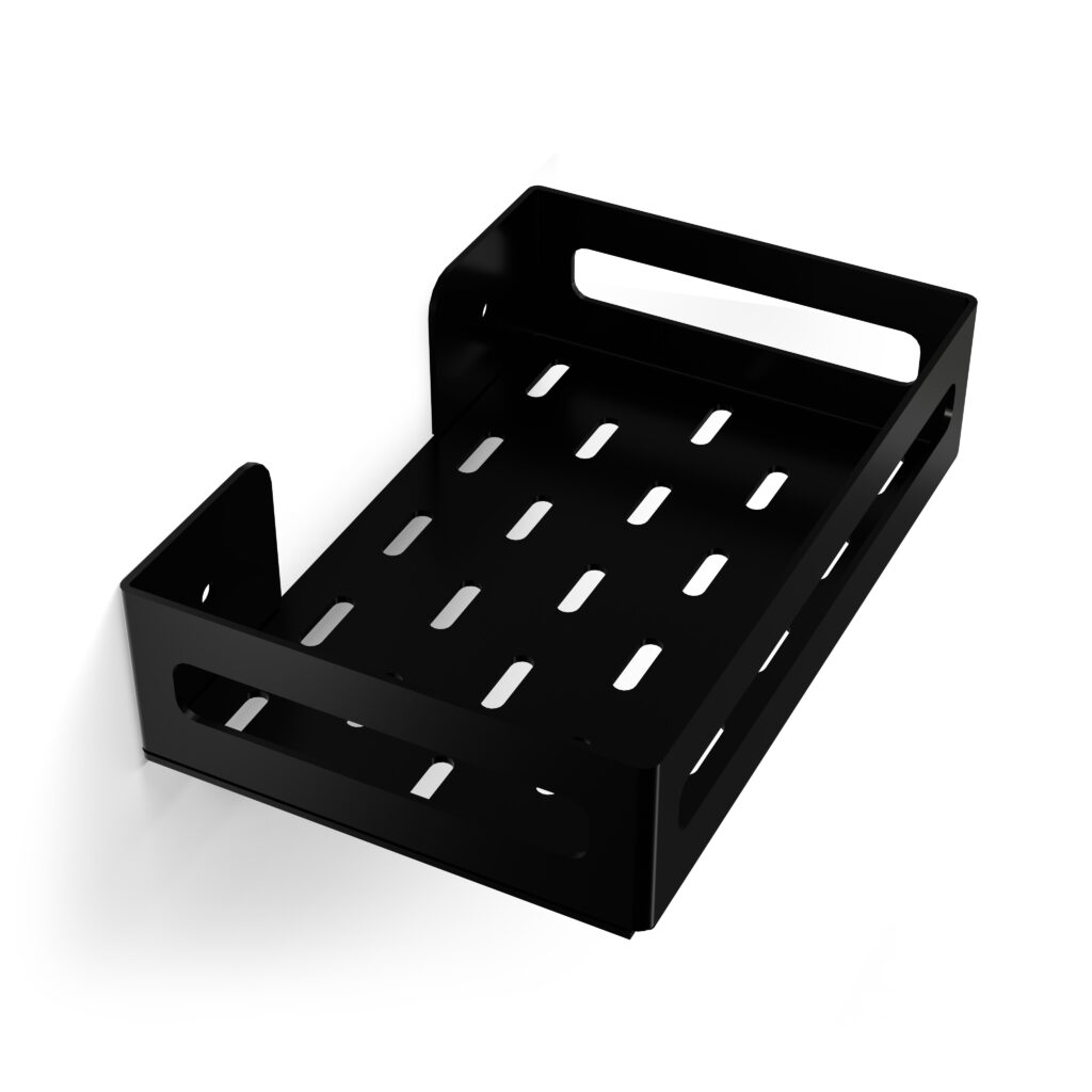 Metaliczny Pluton NAOS półka łazienkowa aluminiowa ścienna matowa 20cm czarna 5905280307762