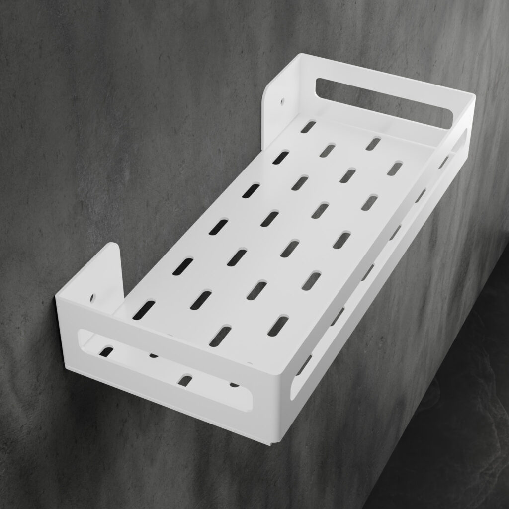 Metaliczny Pluton NAOS półka łazienkowa aluminiowa ścienna matowa 30cm biała 5905280307786