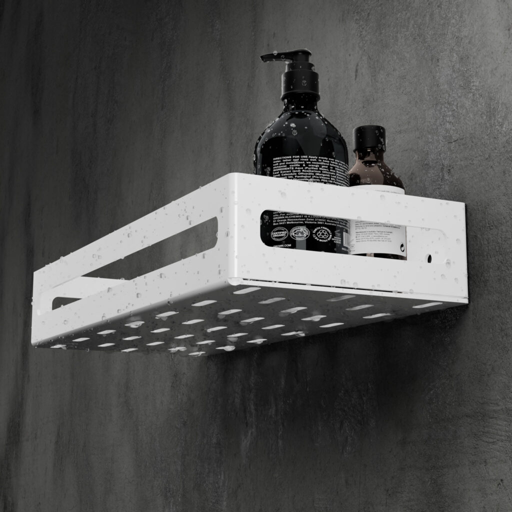 Metaliczny Pluton NAOS półka łazienkowa aluminiowa ścienna matowa 30cm biała 5905280307786