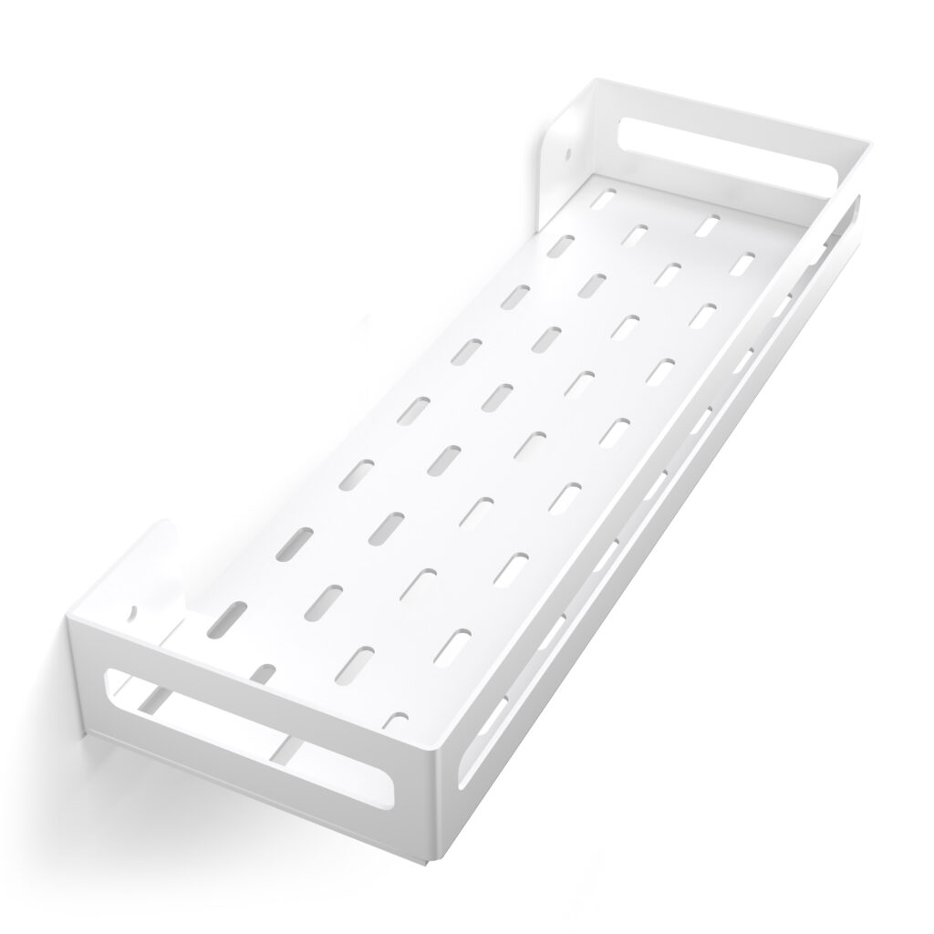 Metaliczny Pluton NAOS półka łazienkowa aluminiowa ścienna matowa 40cm biała 5905280307793