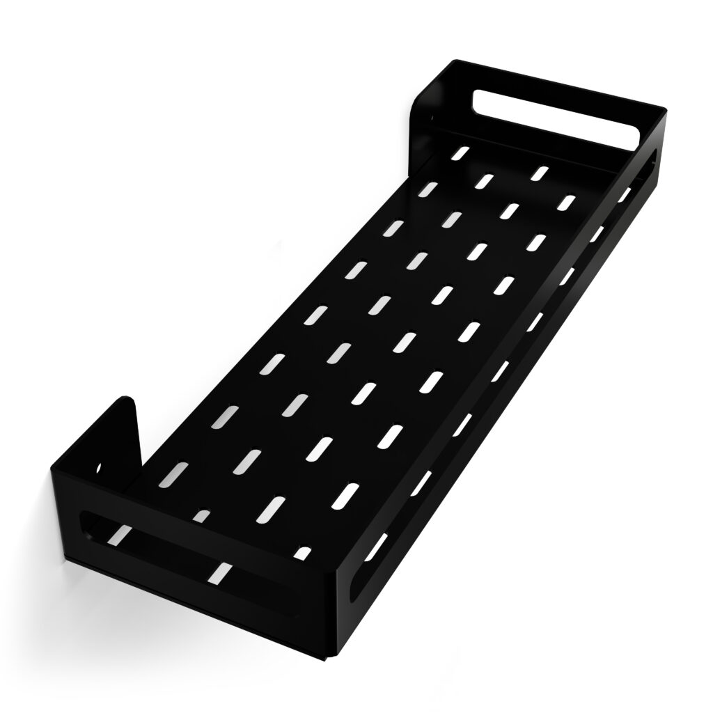 Metaliczny Pluton NAOS półka łazienkowa aluminiowa ścienna matowa 40cm czarna 5905280307809