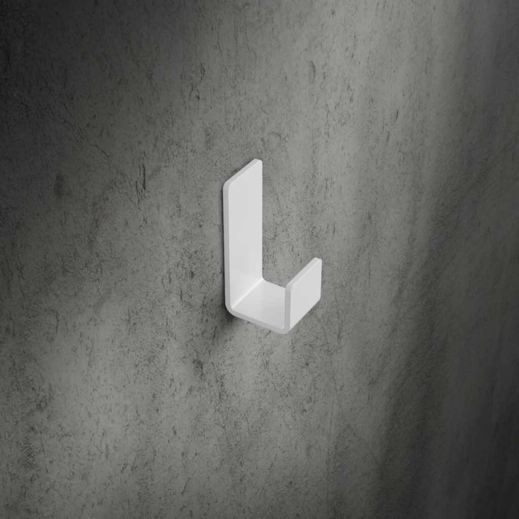 Metaliczny Pluton NEXO haczyk na ręczniki stal ocynkowana samoprzylepny biały 5903314360059