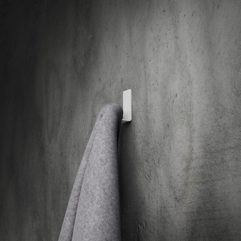 Metaliczny Pluton NEXO haczyk na ręczniki stal ocynkowana samoprzylepny biały 5903314360059