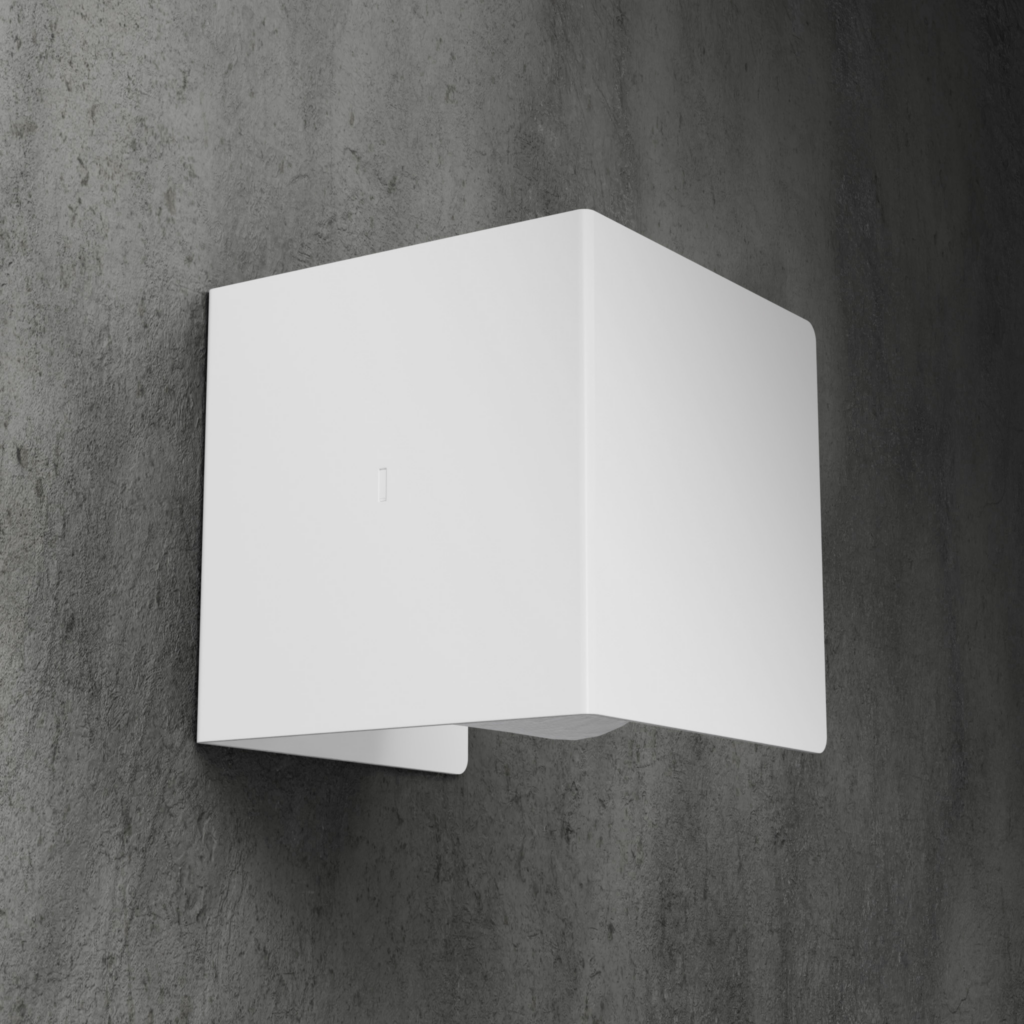 Metaliczny Pluton NIRA uchwyt na papier toaletowy ścienny matowy zabudowany biały prawy 5903314360233