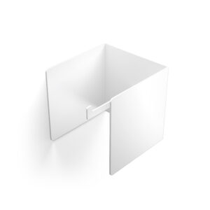 Metaliczny Pluton NIRA uchwyt na papier toaletowy ścienny zabudowany biały lewy 5903314360103