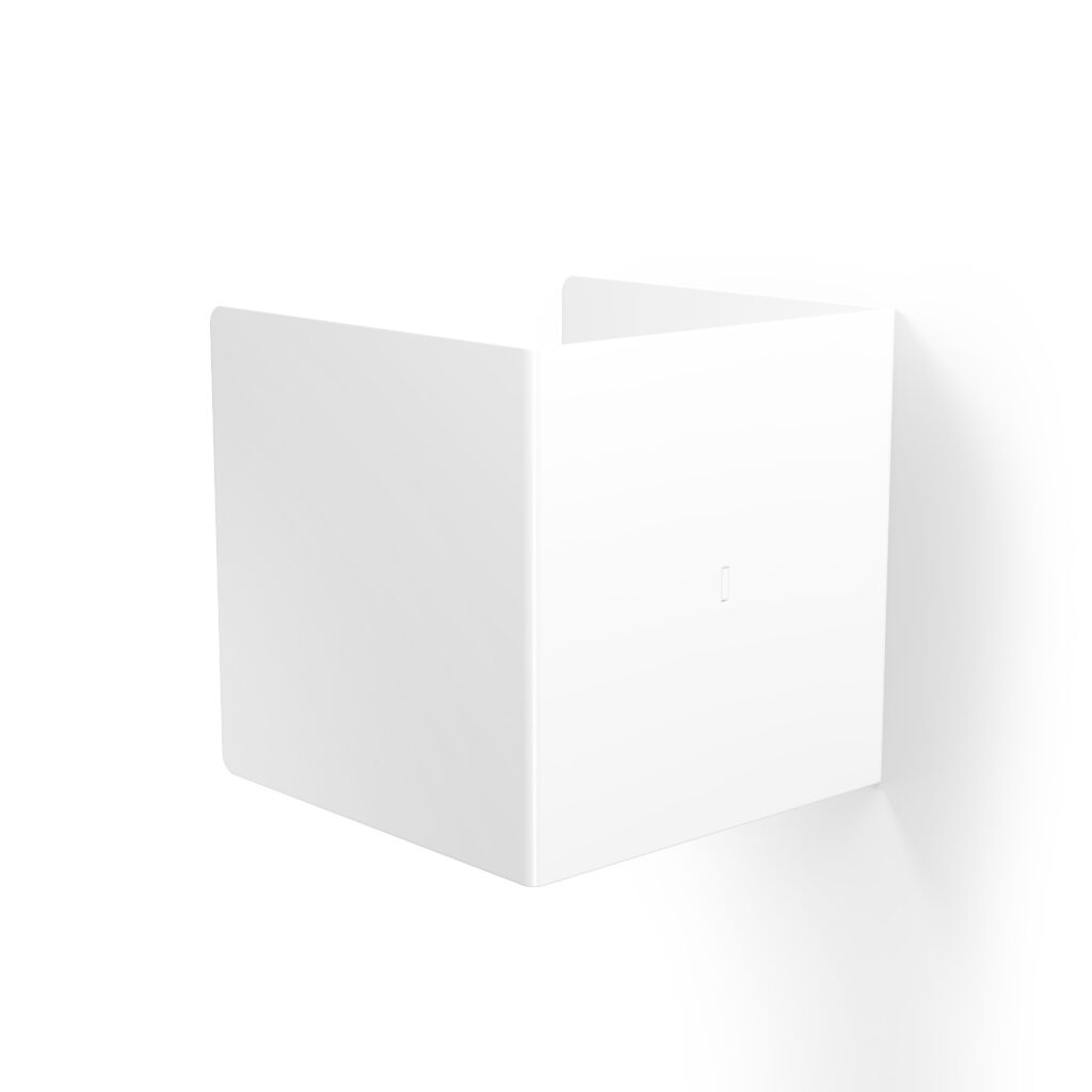 Metaliczny Pluton NIRA uchwyt na papier toaletowy ścienny zabudowany biały lewy 5903314360103