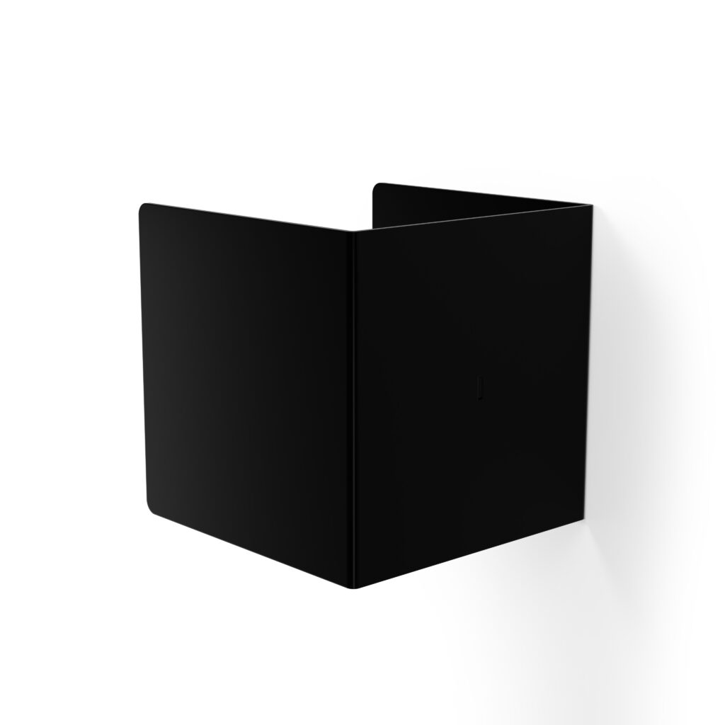 Metaliczny Pluton NIRA uchwyt na papier toaletowy ścienny zabudowany czarny lewy 5903314360097