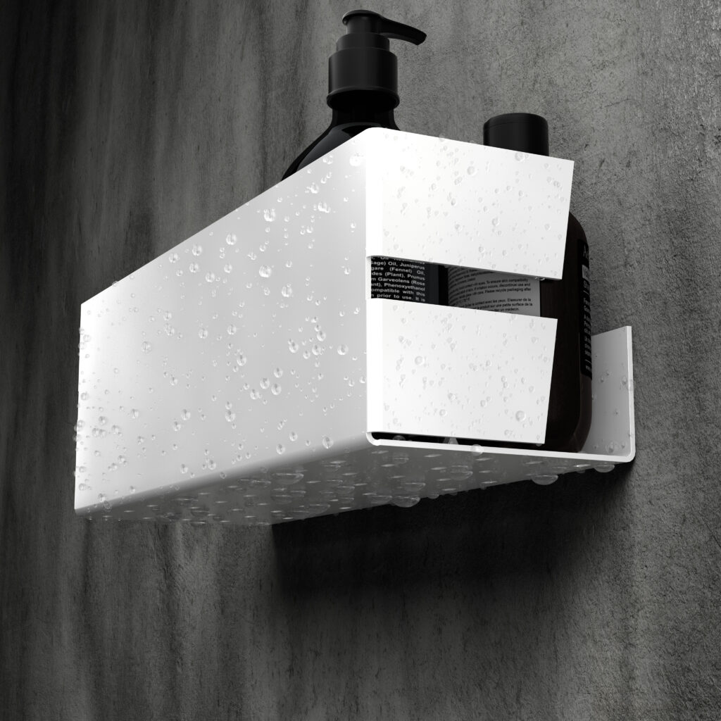 Metaliczny Pluton NIX półka łazienkowa 30cm wisząca biała matowa 5905280307014