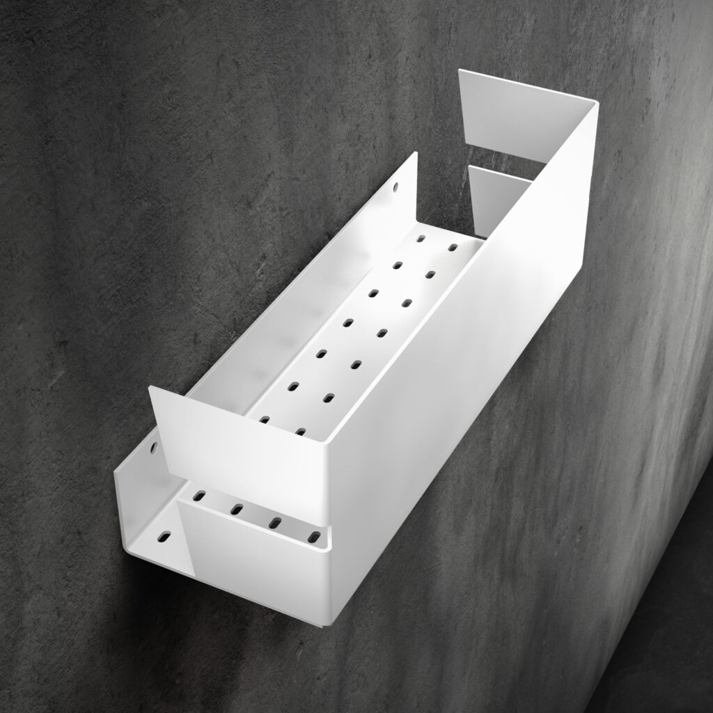 Metaliczny Pluton NIX półka łazienkowa 30cm wisząca biała matowa 5905280307014