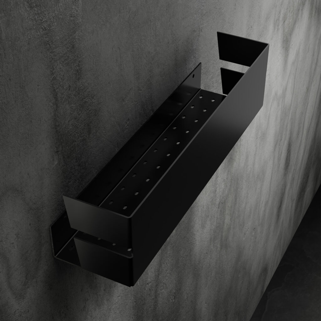 Metaliczny Pluton NIX półka łazienkowa 40cm wisząca czarny mat 5905280307069