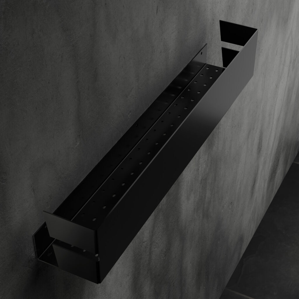 Metaliczny Pluton NIX półka łazienkowa 60cm ścienna czarny mat 5905280307090