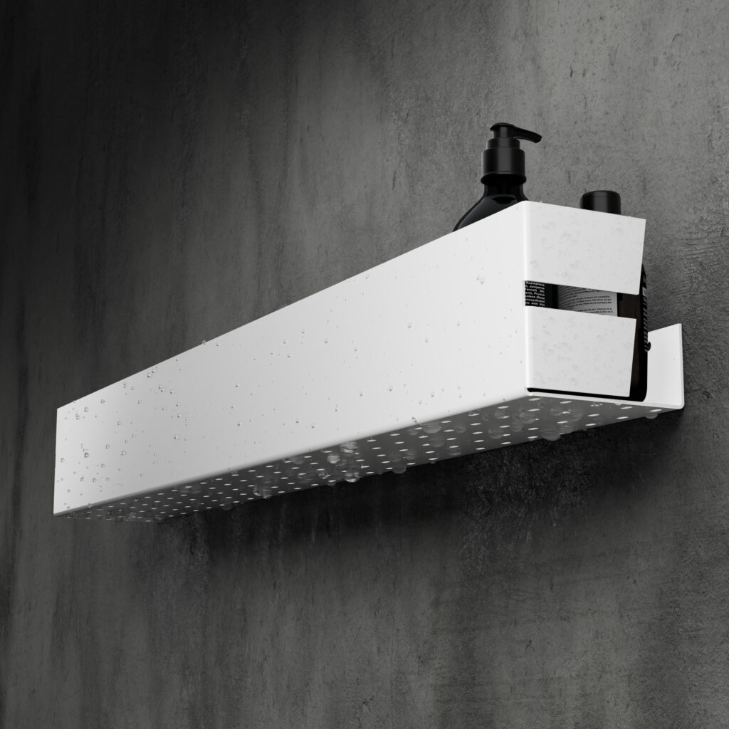 Metaliczny Pluton NIX półka łazienkowa 80cm ścienna biały mat 5905280307137