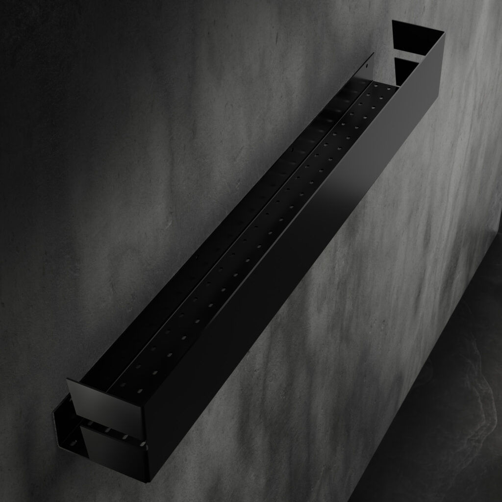 Metaliczny Pluton NIX półka łazienkowa 80cm ścienna czarny mat 5905280307151