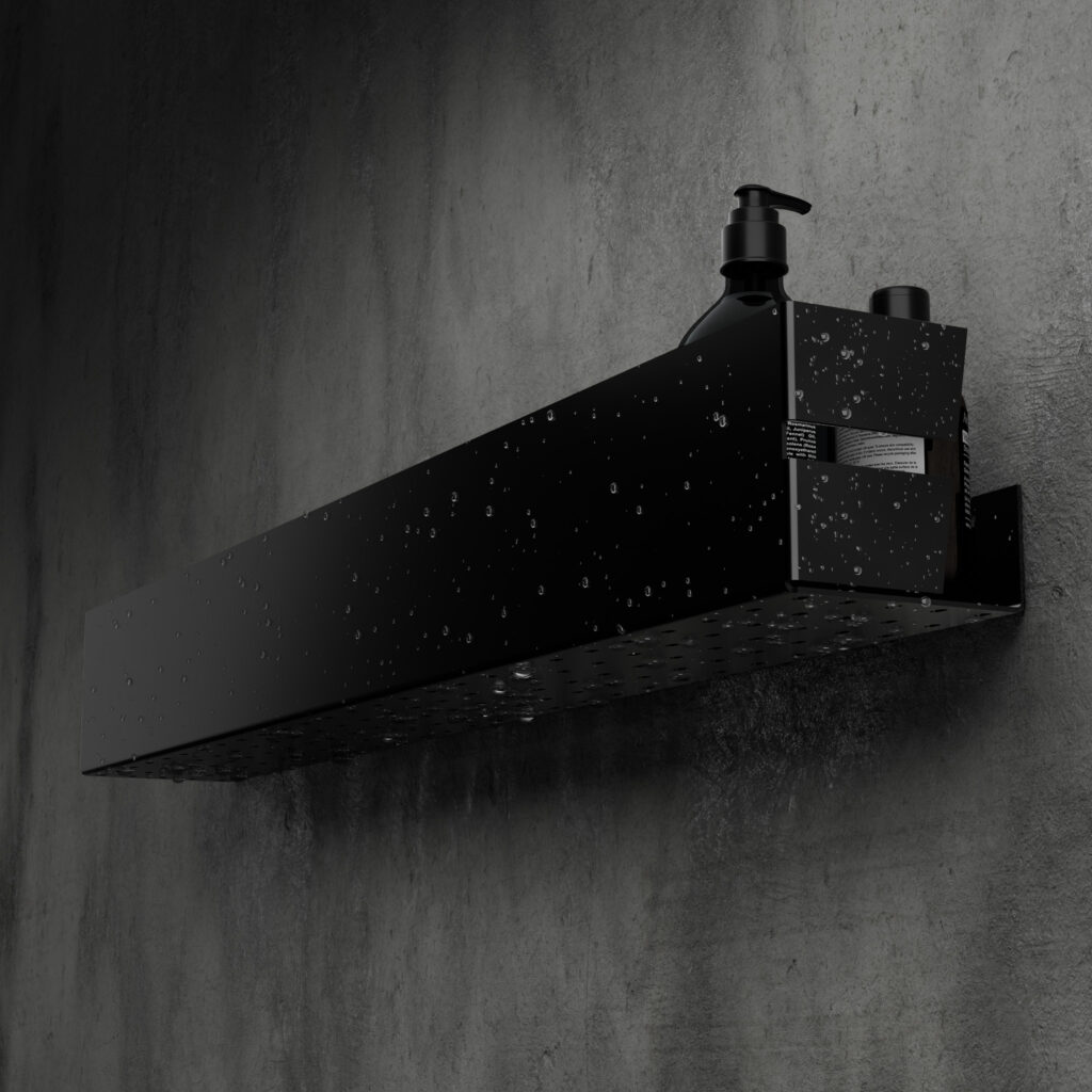 Metaliczny Pluton NIX półka łazienkowa 80cm ścienna czarny mat 5905280307151