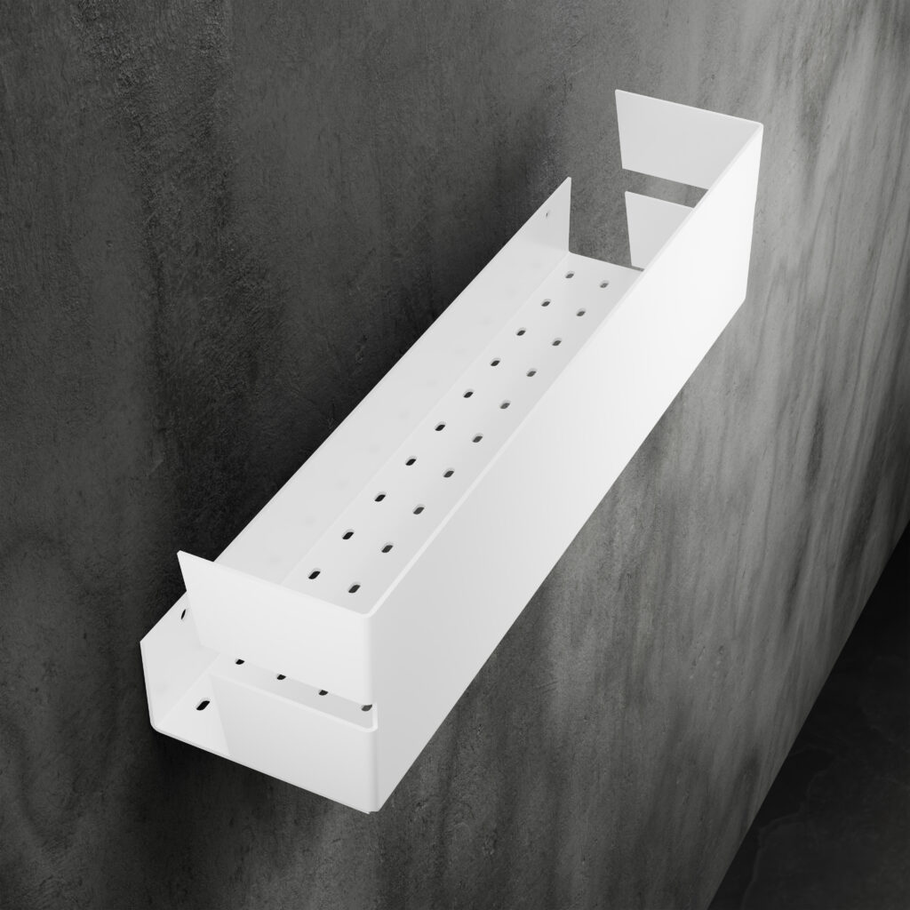 Metaliczny Pluton NIX półka łazienkowa ścienna 40cm biały mat 5905280307045